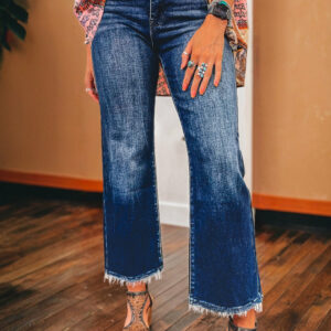 stonewashed skyline flared jeans