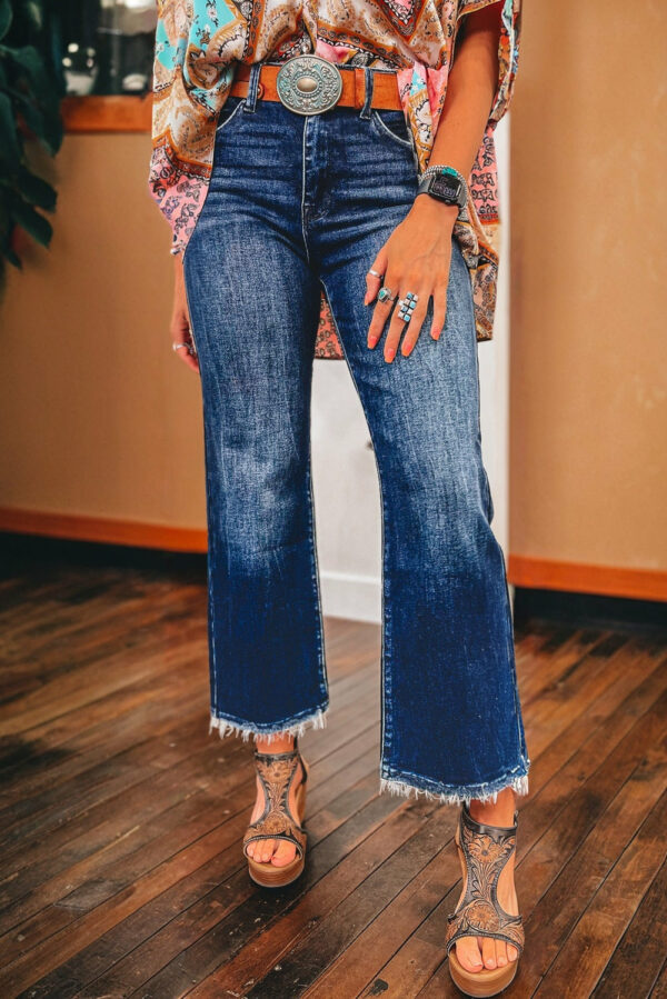 stonewashed skyline flared jeans