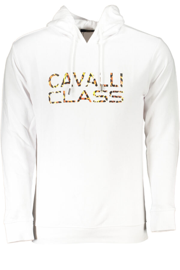 Sweatshirt blanc à capuche homme Cavalli Class