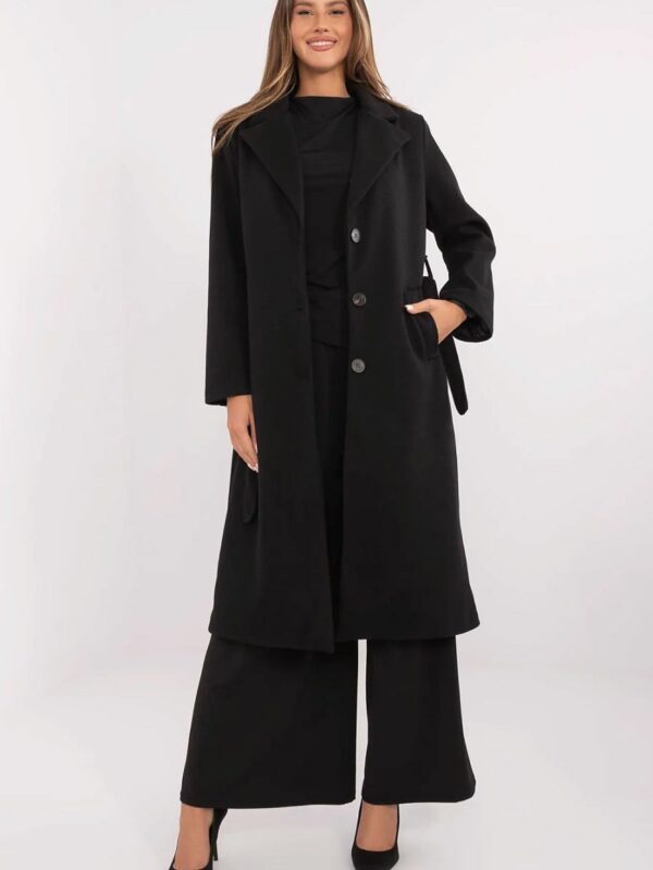 Manteau long femme noir