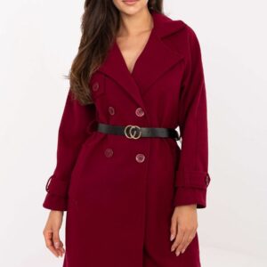 Manteau long ceinturé rouge – Rue Paris