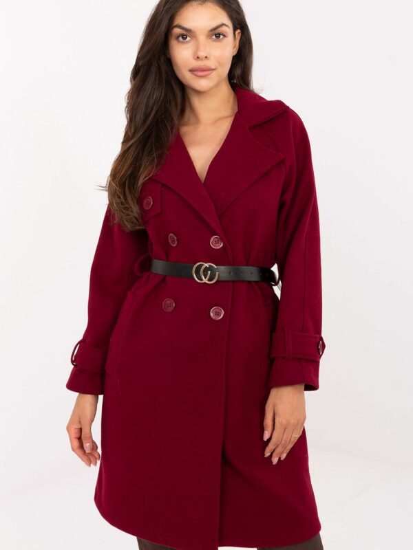 Manteau long ceinturé rouge – Rue Paris