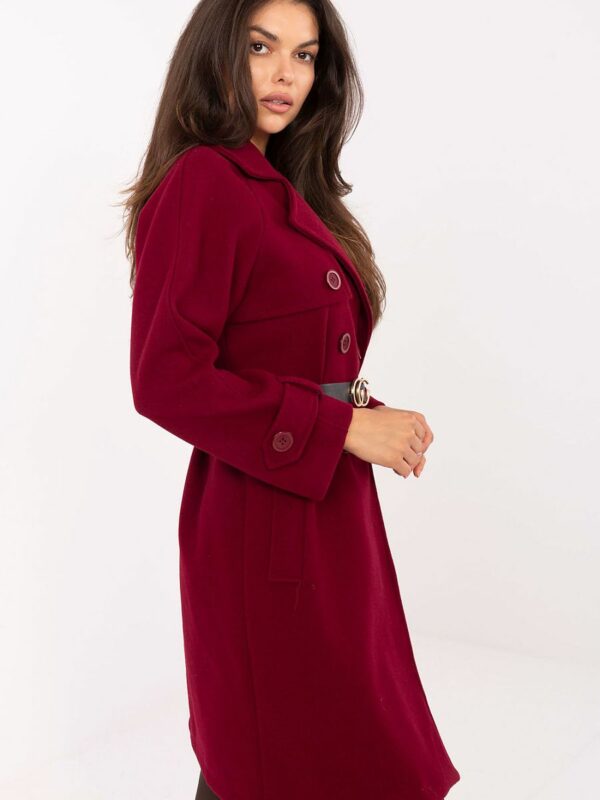 Manteau long ceinturé rouge – Rue Paris