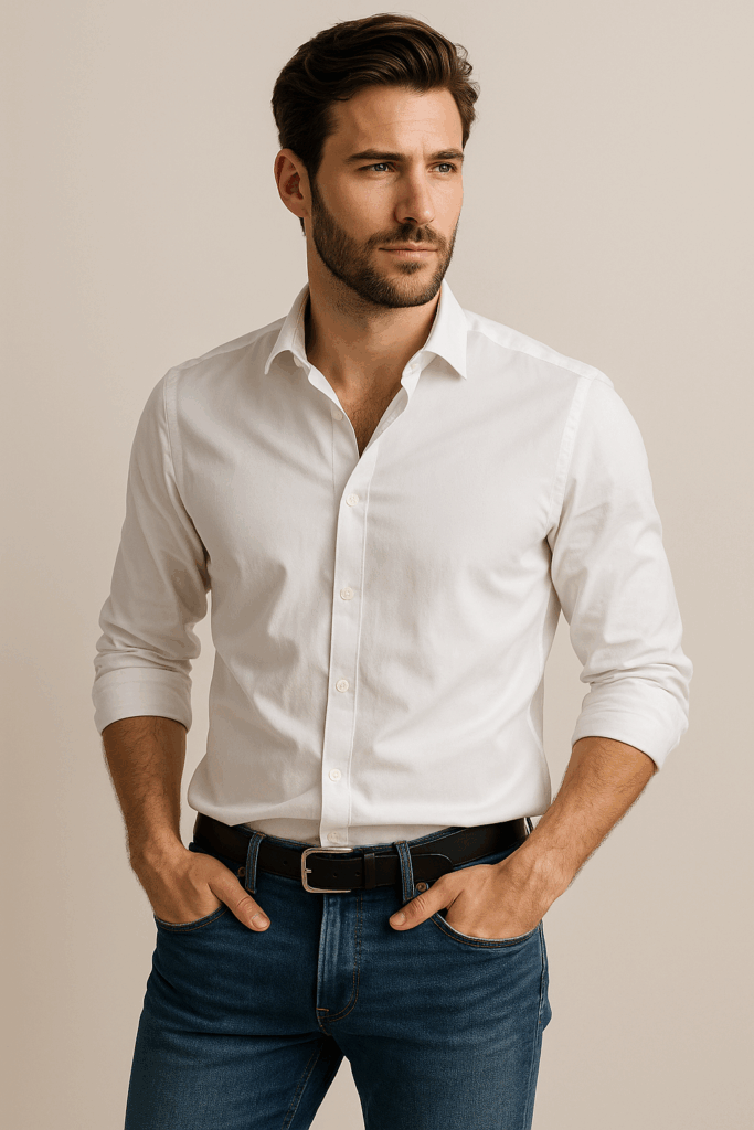 Chemise blanche élégante pour homme Dropvet