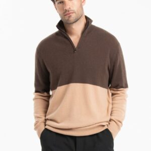 pull camionneur cachemire marron/camel clair homme gabi 2