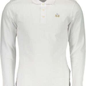 Polo blanc manches longues La Martina