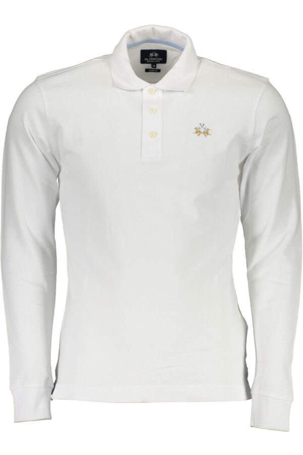 Polo blanc manches longues La Martina