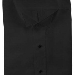 Chemise de Smoking Noire Lucca pour Homme - Col Cassé Élégant