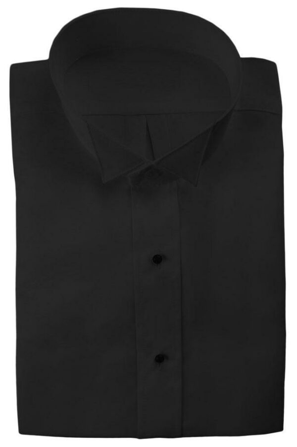 Chemise de Smoking Noire Lucca pour Homme - Col Cassé Élégant
