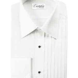 "milan" white pleated laydown tuxedo shirt