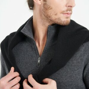 pull col cheminé cachemire gris anthracite homme zach 2