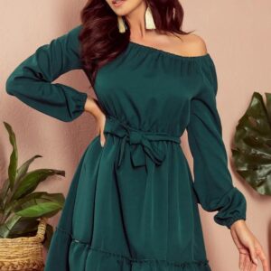 Robe Daisy Numoco 265-1 Verte Volants - Élégante Sophistiquée