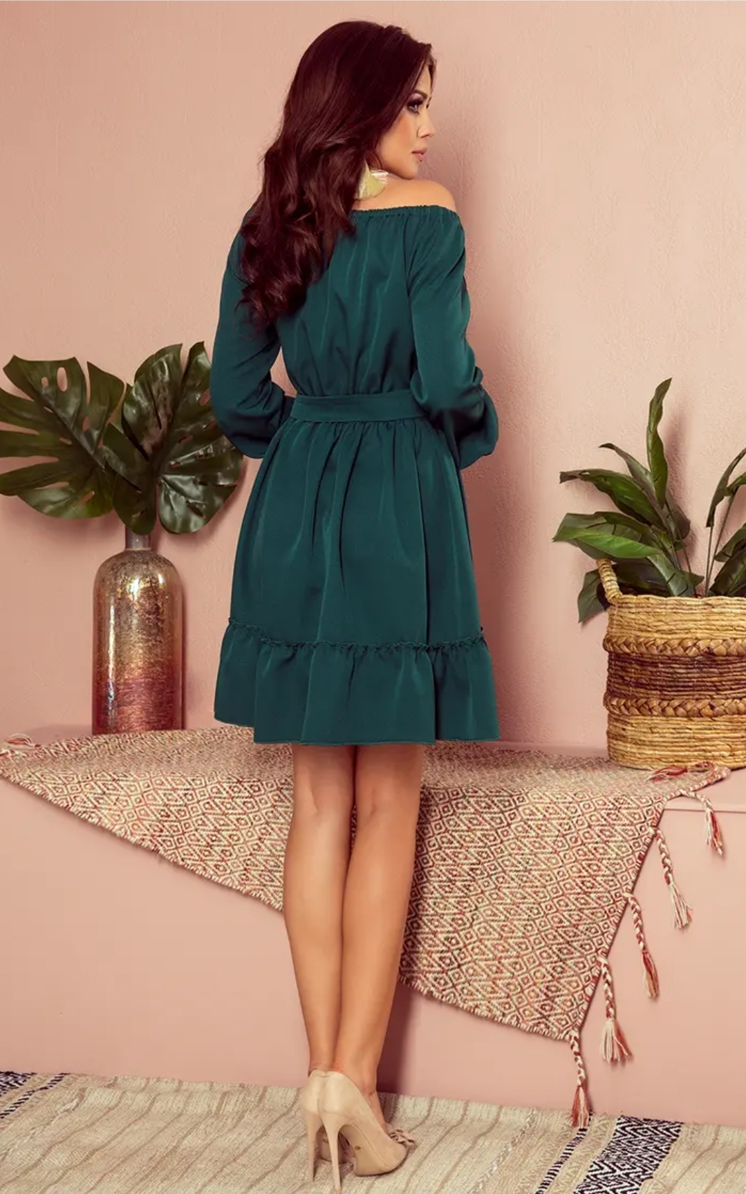 Robe Daisy Numoco 265-1 Verte Volants - Élégante Sophistiquée – Image 5