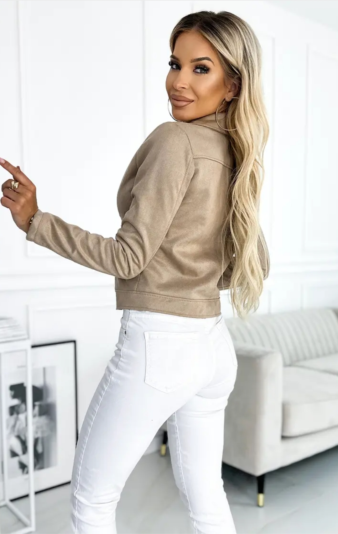 Veste en Daim Numoco Basic 481-1 Beige – Image 3