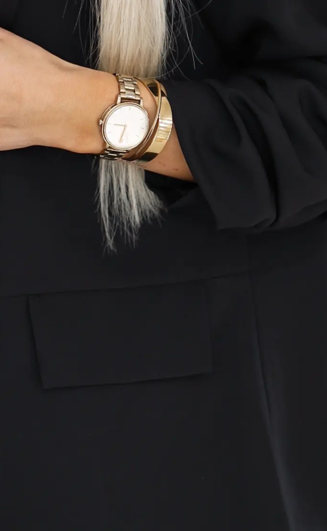 Veste Classique Numoco Basic 588-1 Noire - Manches Drapées – Image 5