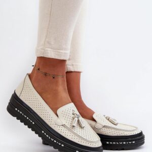 Mocassins plateforme en cuir naturel – Élégance et confort modernes