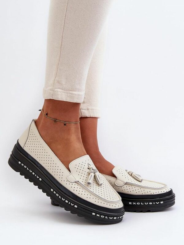 Mocassins plateforme en cuir naturel – Élégance et confort modernes
