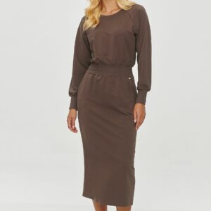 Robe sweat midi femme Makadamia – Confort, style urbain