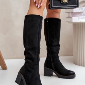 Bottes Hautes Femme Jezzzi en Suédine Écologique