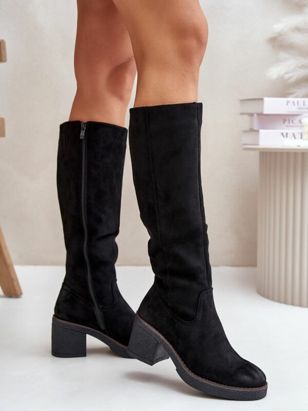 Bottes Hautes Femme Jezzzi en Suédine Écologique