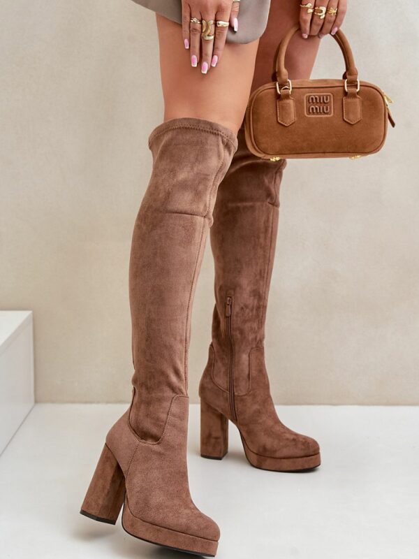 Bottes Hautes Femme Jezzzi en Suédine Écologique