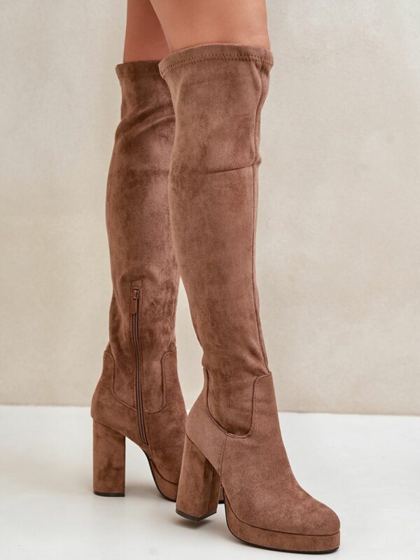 Bottes Hautes Femme Jezzzi en Suédine Écologique