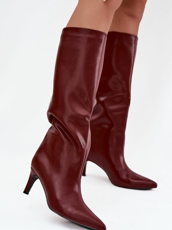 Bottes Femme Bordeau en Cuir Synthétique – Style Chic