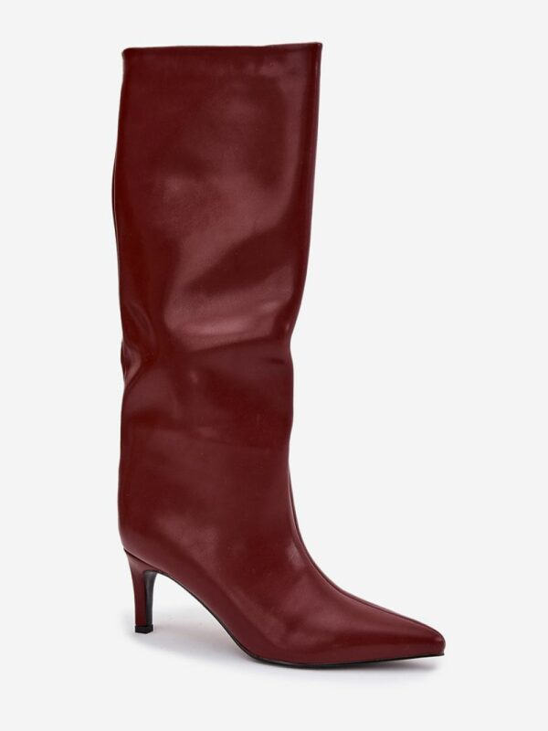 Bottes Femme Bordeau en Cuir Synthétique – Style Chic