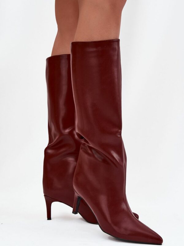 Bottes Femme Bordeau en Cuir Synthétique – Style Chic