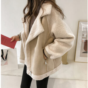 veste courte femme effet daim