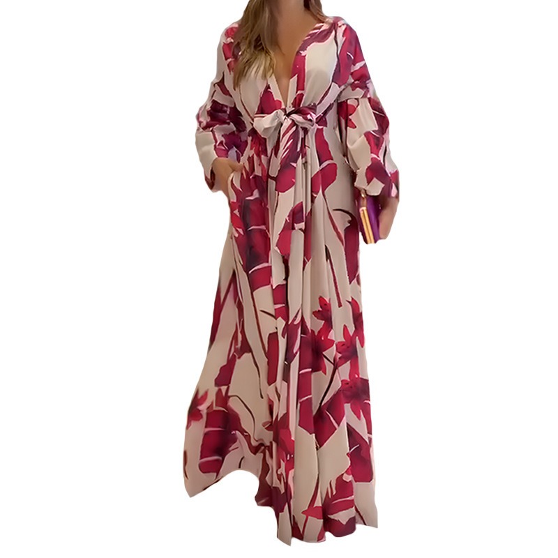 Robe Longue Fleurie Femme Asymétrique Élégante 2026 – Dropvet Robe Longue Fleurie Femme Asymétrique Élégante 2026 – Image 2
