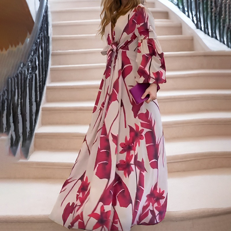 Robe Longue Fleurie Femme Asymétrique Élégante 2026 – Dropvet Robe Longue Fleurie Femme Asymétrique Élégante 2026 – Image 6