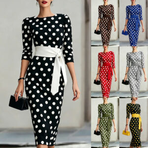 Robe Rétro à Pois Femme