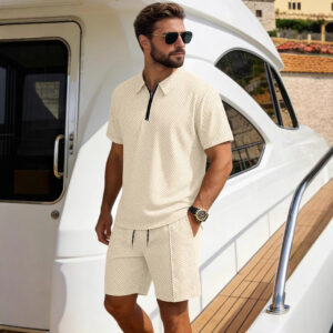 Ensemble homme polo short été