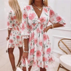 robe fleurie courte femme