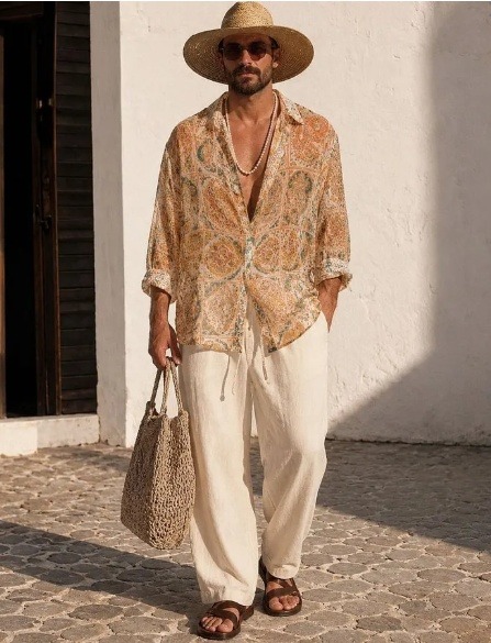 Chemise Resort Homme Élégante 2026 : Style Premium Toscane – Dropvet chemise resort homme