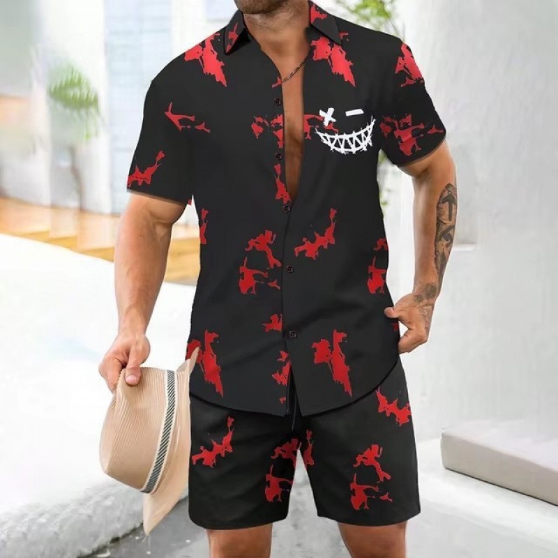 Ensemble Homme Vintage Premium 2026 | Chemise Imprimée & Short Été – Dropvet ensemble homme vintage premium