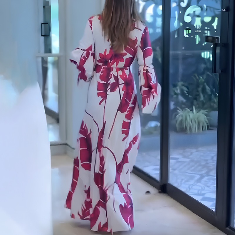 Robe Longue Fleurie Femme Asymétrique Élégante 2026 – Dropvet Robe Longue Fleurie Femme Asymétrique Élégante 2026 – Image 4