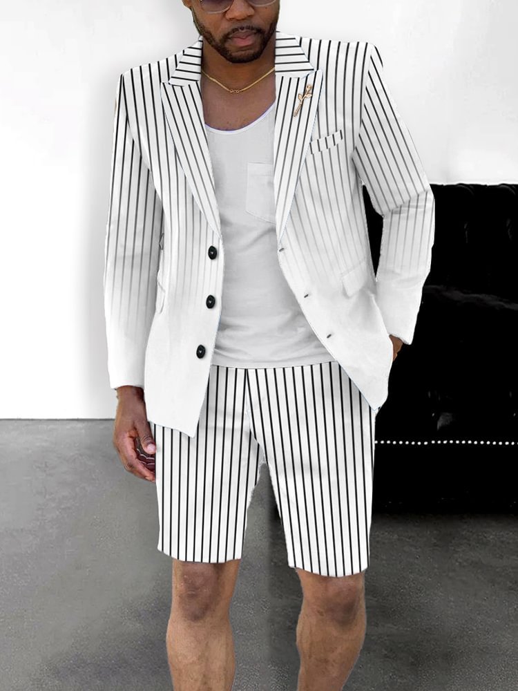 Ensemble Veste Short Rayé Style Britannique Homme – 6 Coloris – Dropvet Ensemble Veste Short Rayé Style Britannique Homme – 6 Coloris – Image 5