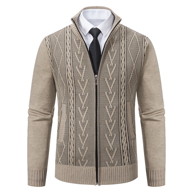 Cardigan homme col montant zippé élégant – 4 coloris – Dropvet Cardigan homme col montant zippé élégant – 4 coloris – Image 7