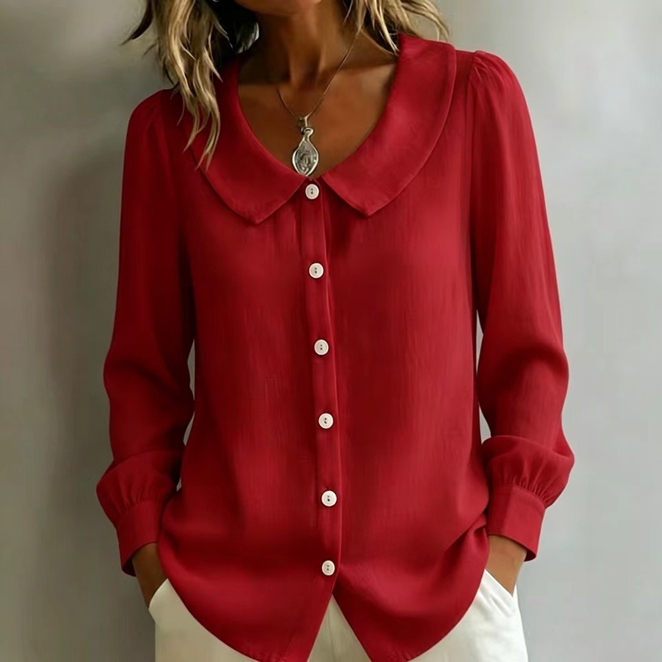 Chemise Femme Col Claudine Incroyable 6 Tailles – Dropvet Chemise Femme Col Claudine Incroyable 6 Tailles – Image 2