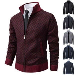 cardigan zippé homme col montant