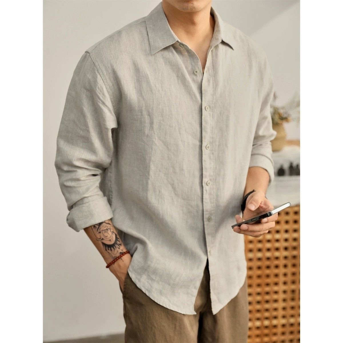 Chemise Old Money Homme Élégante – 6 Coloris – Dropvet Chemise Old Money Homme Élégante – 6 Coloris – Image 4