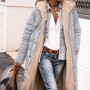 Manteau long femme à capuche