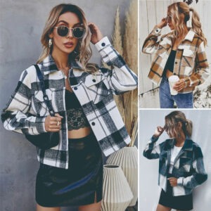 veste courte femme carreaux