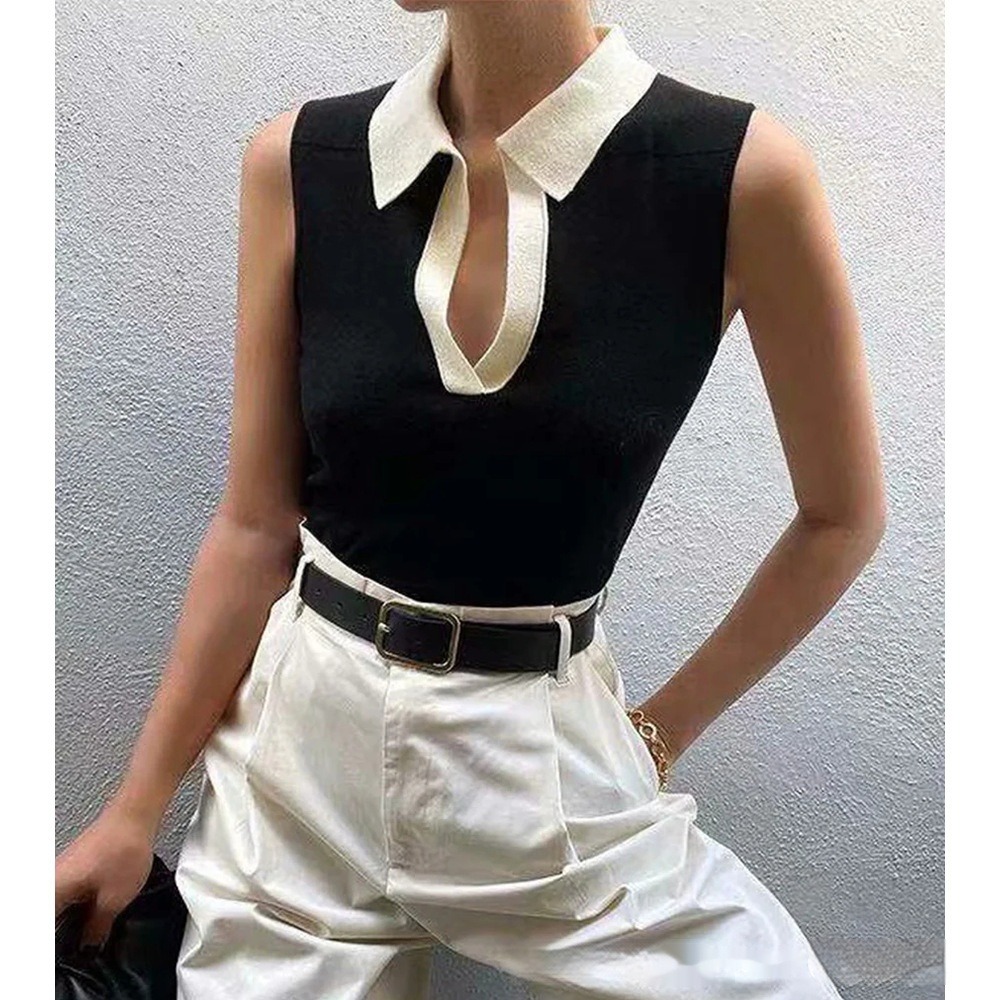 Débardeur Tricot Femme Élégant en 2 Coloris – Dropvet Débardeur Tricot Femme Élégant en 2 Coloris – Image 4