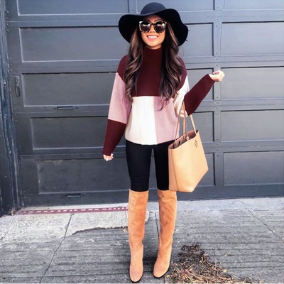Pull Femme Colorblock splendide en 4 Tailles – Dropvet Pull Femme Colorblock splendide en 4 Tailles – Image 2