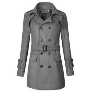 manteau ceinturé homme double boutonnage
