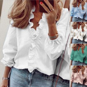 blouse femme volants manches longues