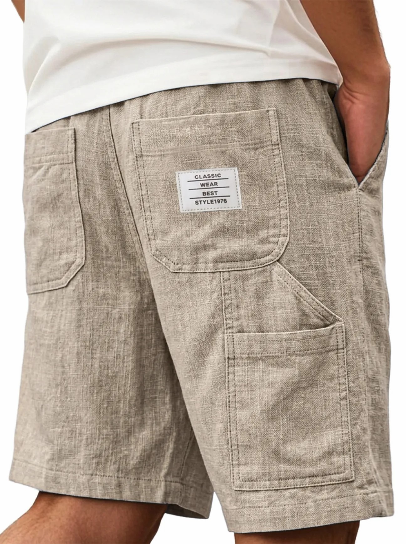 Short Homme Texture Lin : 6 Tailles au Rendu Authentique – Dropvet Short Homme Texture Lin : 6 Tailles au Rendu Authentique – Image 9